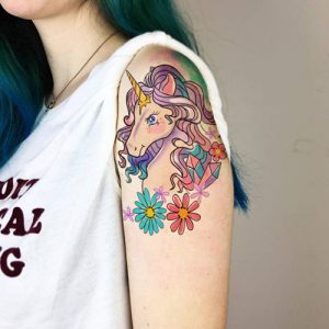 unicorn tatoo on arm tatooly temporary tattoos